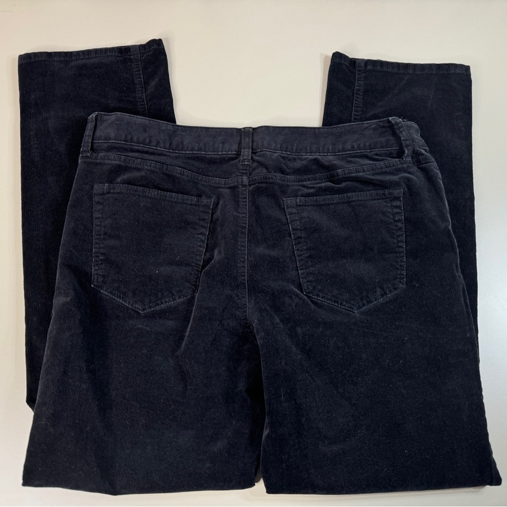 Corduroy Black Pull On Straight Leg Womens 16 Spooky Fall Witchy Comfort Stretch - Picture 12 of 13